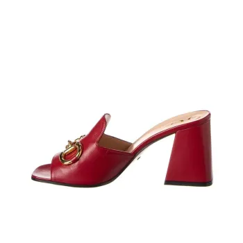 GUCCI Horsebit Slide Slippers Women's Red