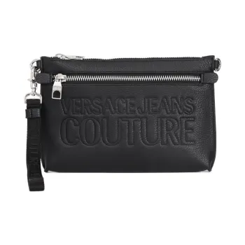 VERSACE JEANS COUTURE Leather Clutch Men's Black