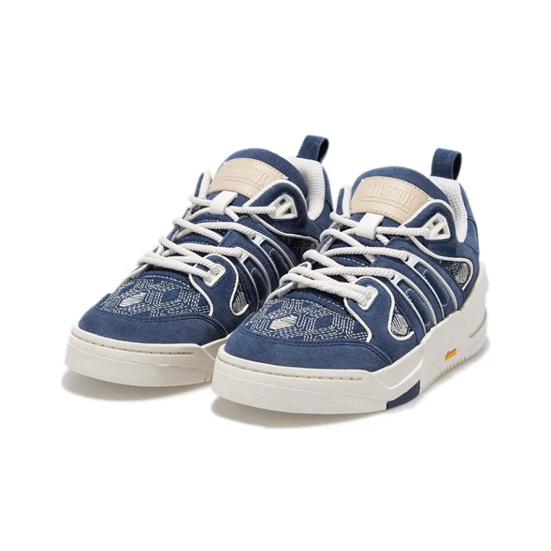 Palladium Skate Platform Low Top Casual Shoes Women's Blue White-2