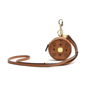 MCM Original Visetos Leather Shoulder Bag Crossbody Bag Mini Unisex Brown Cognac