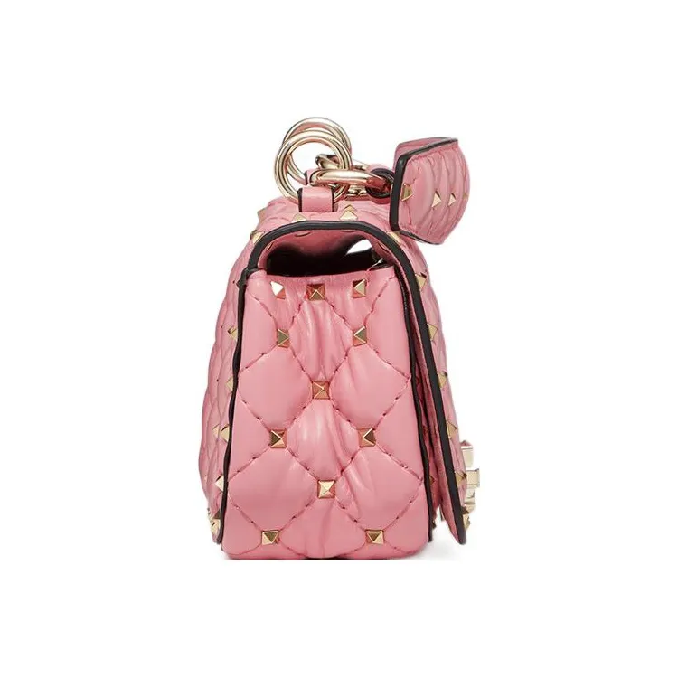 Valentino ROCKSTUD SPIKE Calfskin Crossbody Bag Shoulder Bag Women's Candy Pink-3
