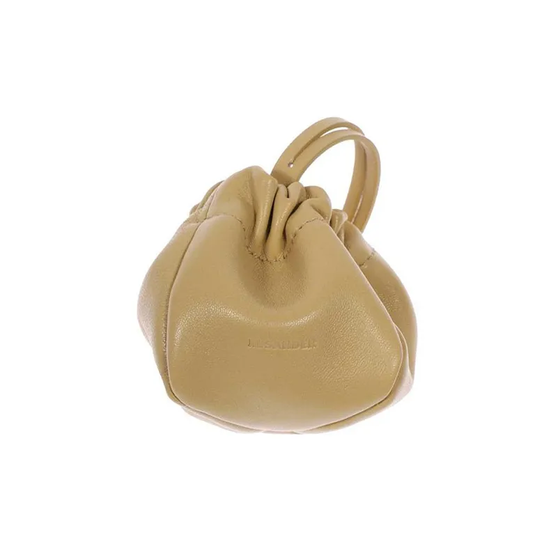 JIL SANDER Leather Clutch Shoulder Bag Women's Light Umber-0