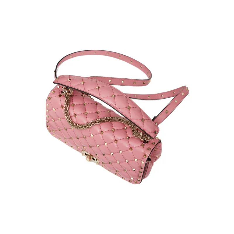 Valentino ROCKSTUD SPIKE Calfskin Crossbody Bag Shoulder Bag Women's Candy Pink-4