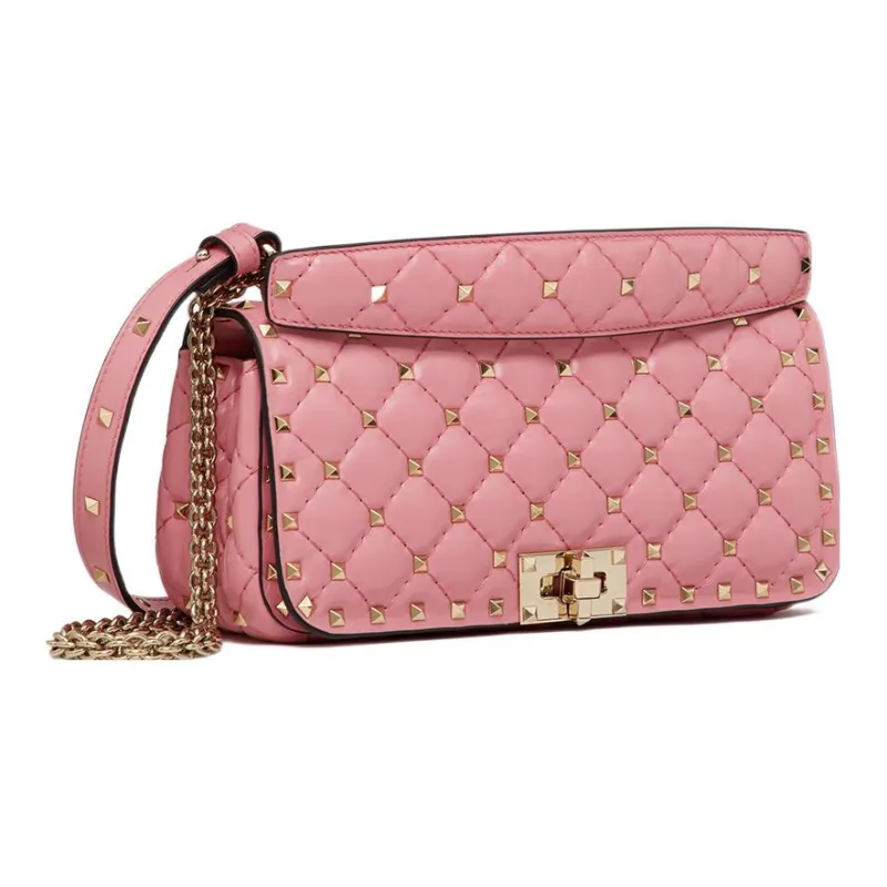Valentino ROCKSTUD SPIKE Calfskin Crossbody Bag Shoulder Bag Women's Candy Pink-1