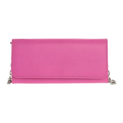 CK/Calvin Klein Calfskin Shoulder Bag Crossbody Bag Wallet Women's Pink