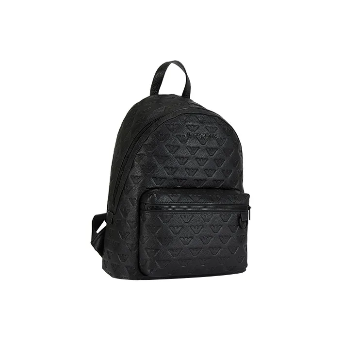 EMPORIO ARMANI Cow Leather Backpack Men's Black-1