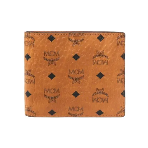 MCM Bifold Wallet Visetos Small Cognac