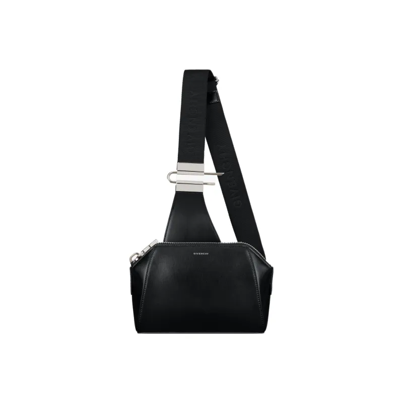 GIVENCHY Antigona Calfskin Shoulder Bag Crossbody Bag Small Size Men's Black-0