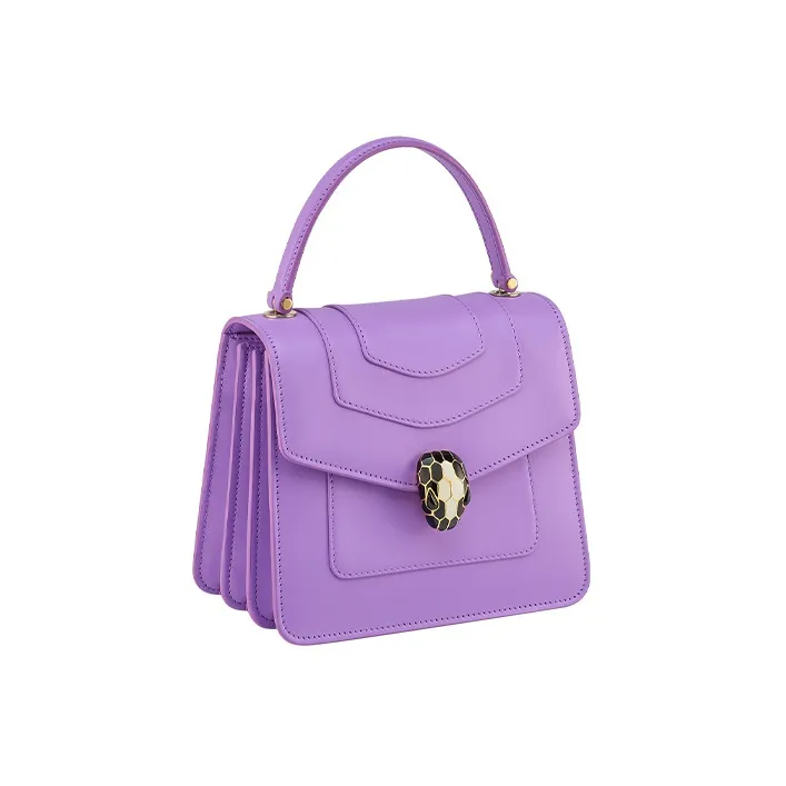 BVLGARI Serpenti Forever Calfskin Shoulder Bag, Crossbody Bag, Handbag Women's Purple-1