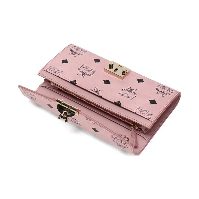 MCM Patricia Crossbody Wallet Visetos Large Soft Pink-5