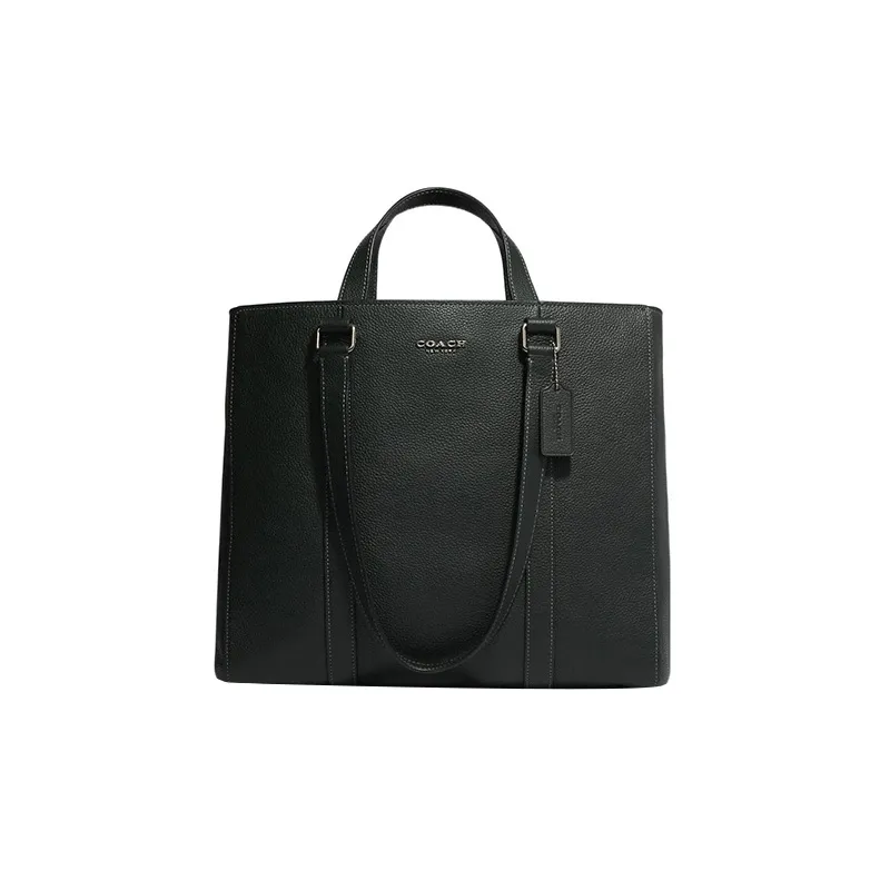 COACH Hudson Pebbled Leather Tote Bag Shopping Bag Shoulder Bag Handbag Large Size Women's Dark Green-0