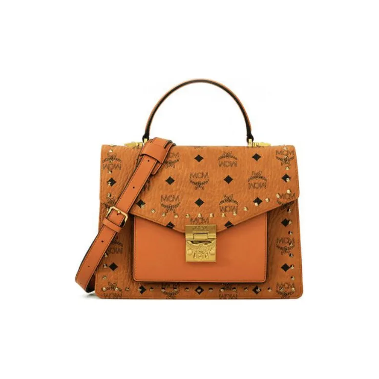 MCM Patricia Visetos Leather Crossbody One Shoulder Handbag Regular Women's-0