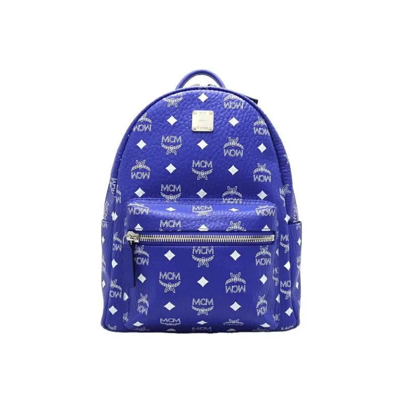 MCM Artificial Leather Backpack Unisex Dark Blue-0