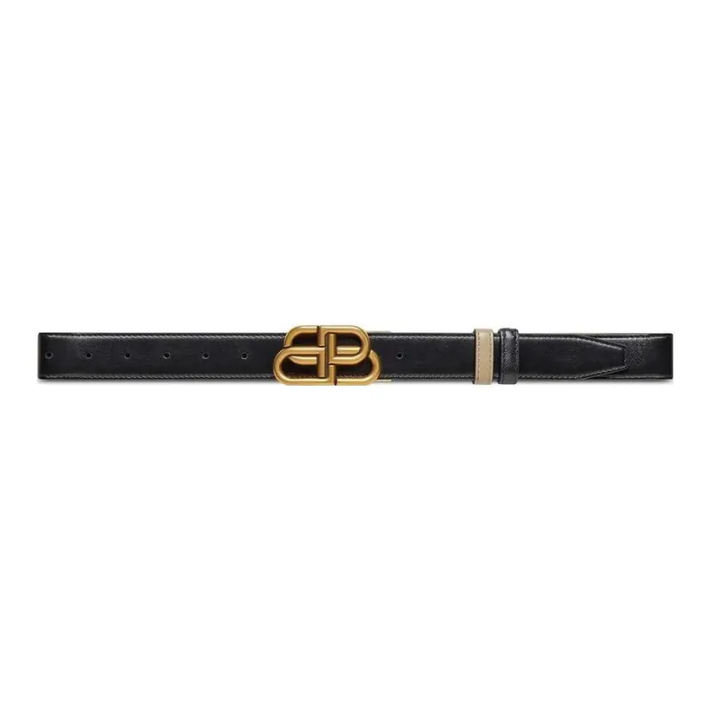 Balenciaga Letter Logo Double Sided Minimalist Style Fashion Smooth Buckle Women's Width  3cm-0