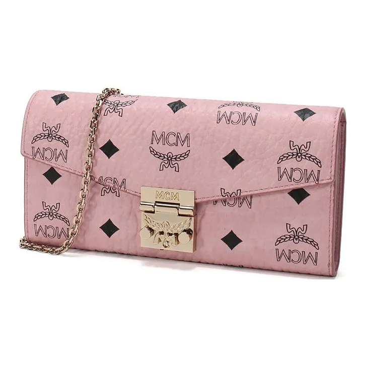 MCM Patricia Crossbody Wallet Visetos Large Soft Pink-1