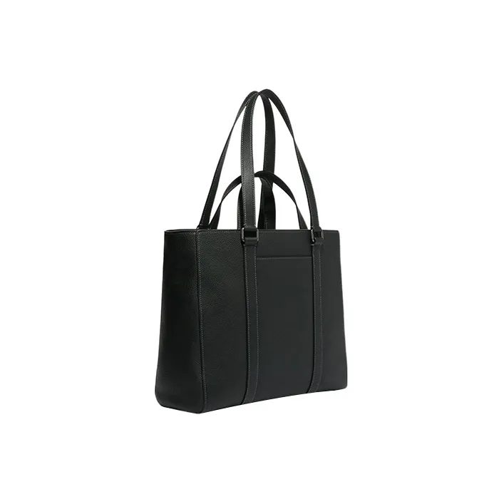 COACH Hudson Pebbled Leather Tote Bag Shopping Bag Shoulder Bag Handbag Large Size Women's Dark Green-1