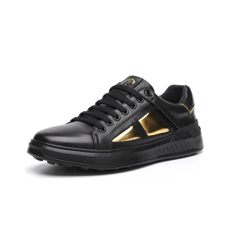 CHARRIOL Skateboard Shoes Men Low-Top Black/Gold-1
