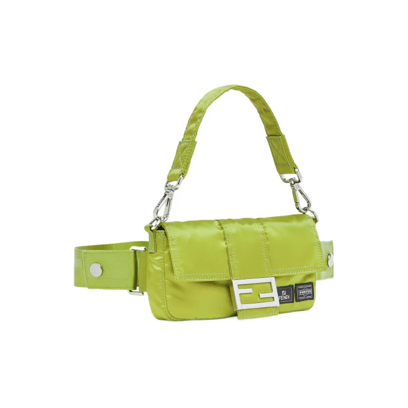 FENDI PORTER Collaboration Baguette Nylon Cell Phone Pouch Handbag Fanny Pack Mini Men's Green-1