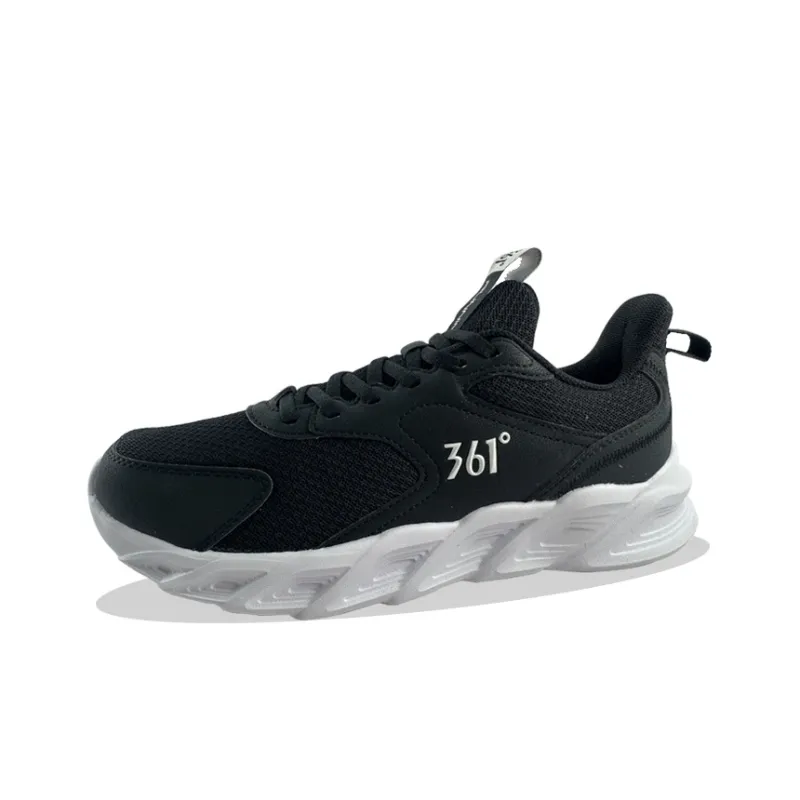 361° Breathable Low Top Running Shoes Men's Black White-2