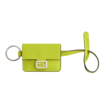 FENDI Baguette Calfskin Coin Purse Men's Sprout Green