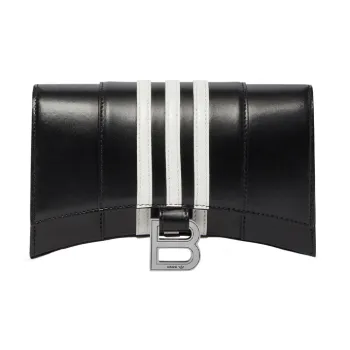 Balenciaga X Adidas Hourglass Wallet With Chain Black