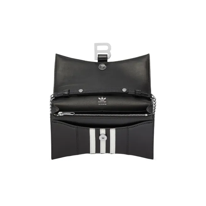 Balenciaga X Adidas Hourglass Wallet With Chain Black-5