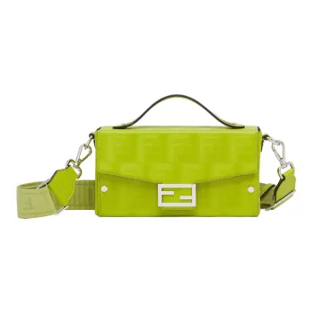 FENDI BaguetteTrunk Calfskin Shoulder Bag Crossbody Bag Handbag Men's Sprout Green
