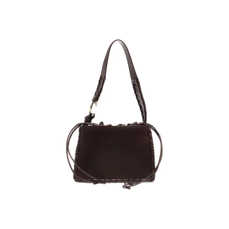Chloe Leather Hobo Bag Handbag Shoulder Bag Regular Women's Dark Brown-0