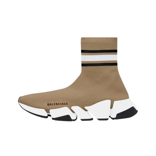 Balenciaga Speed 2.0 Casual Shoes Women's High-Top Beige