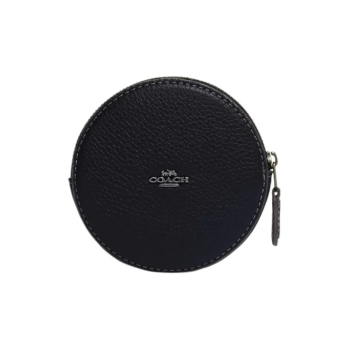 COACH Peanuts Snoopy Collaboration Pebbled Leather Coin Purse Women's Marine Blue-1