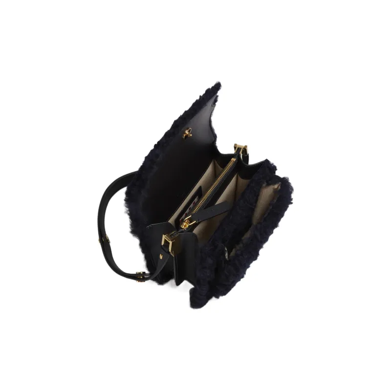 MARNI Trunk Shearling/Calfskin Shoulder Bag Crossbody Bag Mini Women's Black-3