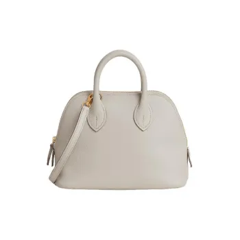 HERMES Bolide Evercolor Calfskin Bowling Bag, Shoulder Bag, Crossbody Bag, Handbag Mini Women's 8L Beton Glacier White