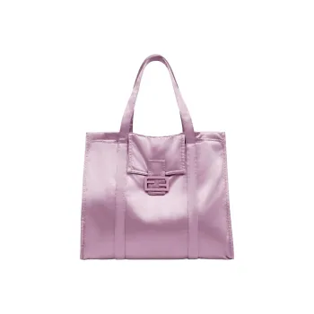 FENDI Baguette Nylon Tote Bag Shopping Bag Shoulder Bag Handbag Women's Purple