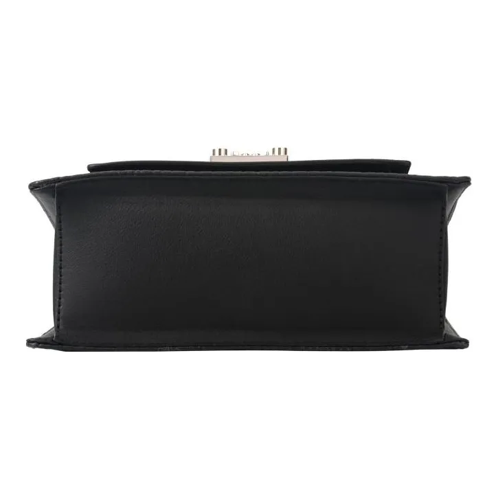 MCM Patricia Satchel Visetos Leather Trunk Bag, Shoulder Bag, Crossbody Bag, Handbag Small Size Women's Black-4