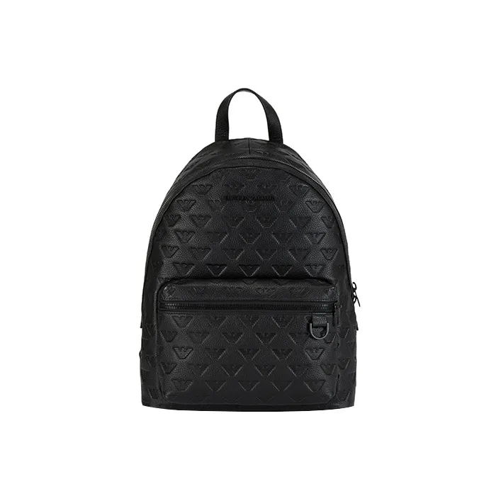 EMPORIO ARMANI Cow Leather Backpack Men's Black-0