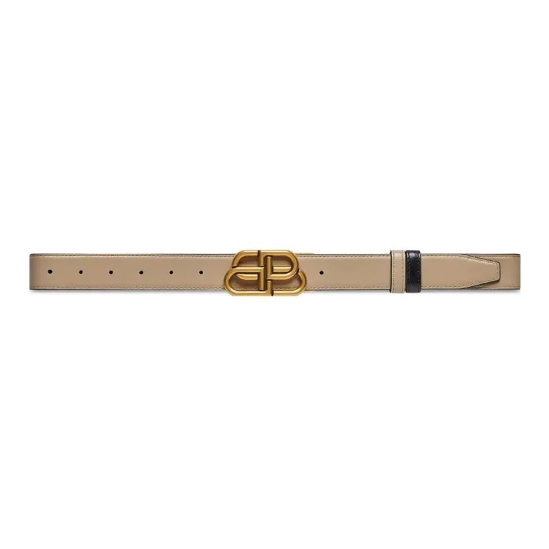 Balenciaga Letter Logo Double Sided Minimalist Style Fashion Smooth Buckle Women's Width  3cm-2