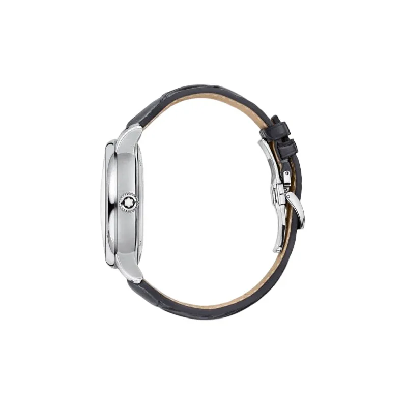 MONTBLANC Automatic Mechanical Movement Men's Watch 43mm White Dial Stainless Steel Case Crocodile Leather Strap-3