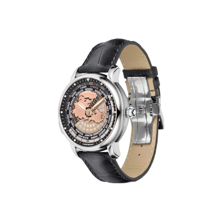 MONTBLANC Automatic Mechanical Movement Men's Watch 43mm White Dial Stainless Steel Case Crocodile Leather Strap-2