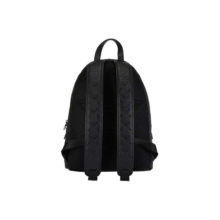 EMPORIO ARMANI Cow Leather Backpack Men's Black-2
