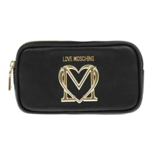 LOVE MOSCHINO Polyurethane Makeup Bags Toiletry Bags Women's Black