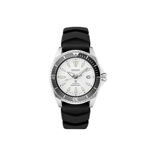 SEIKO Automatic Mechanical Movement Silicone Strap Watch Men's Watch White Dial SPB191J1