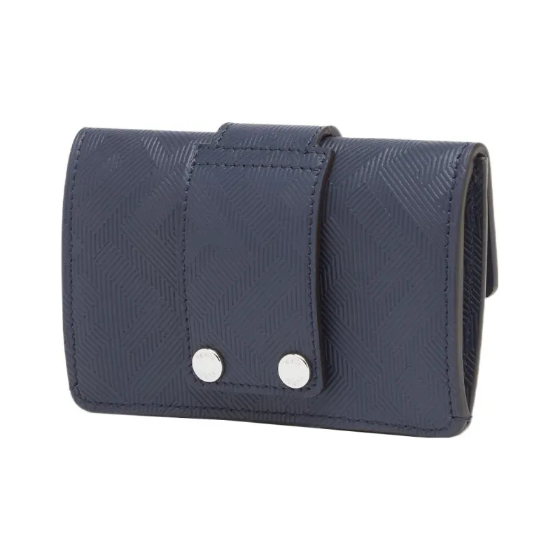 FENDI Baguette Calfskin Coin Purses Card Holders Men's Dark Blue-1
