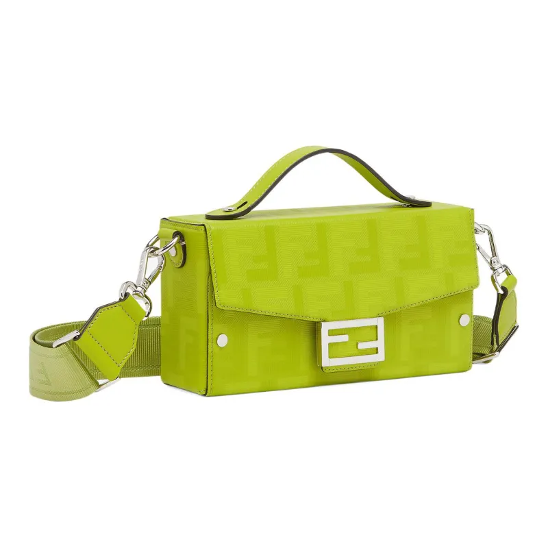 FENDI BaguetteTrunk Calfskin Shoulder Bag Crossbody Bag Handbag Men's Sprout Green-2