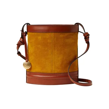 Staud Suede With Cow Leather Bucket Bags Shoulder Bag Crossbody Bag Women's Yellow/Brown
