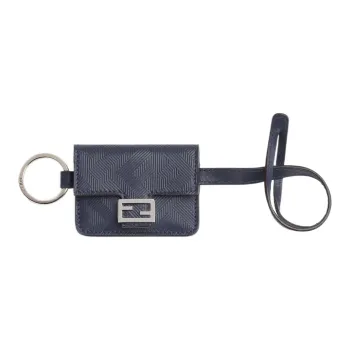 FENDI Baguette Calfskin Coin Purse Men's Blue