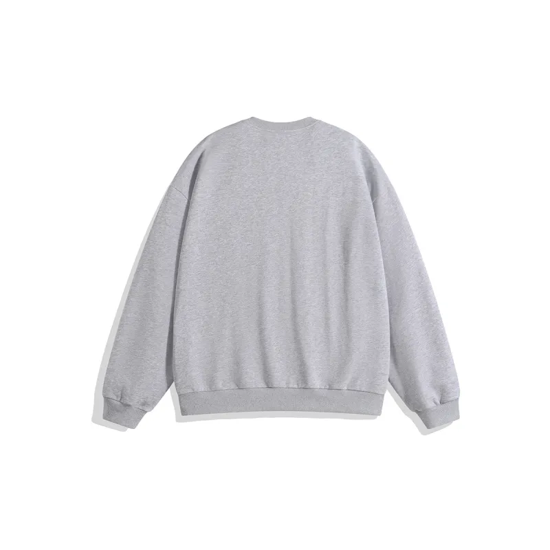 Yvette Crew Neck Loose Fit Sweatshirt Unisex Heather Gray-1