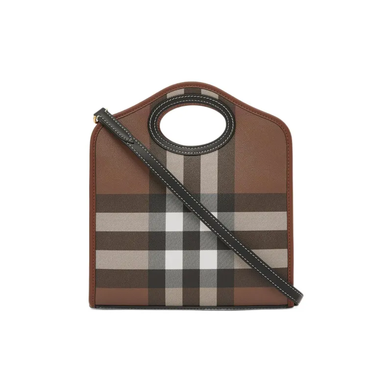 Burberry Pocket Bag Calfskin Decoration Shoulder Bag, Crossbody Bag, Handbag Mini Women's Dark Birch Brown-3