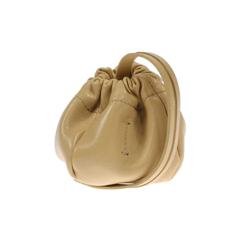 JIL SANDER Leather Clutch Shoulder Bag Women's Light Umber-4