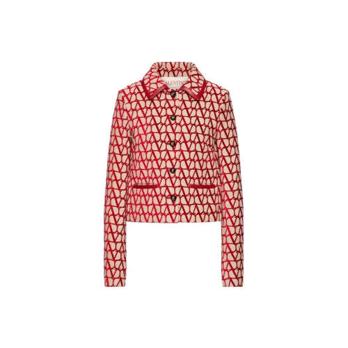 Valentino Cropped Coats Women's Red