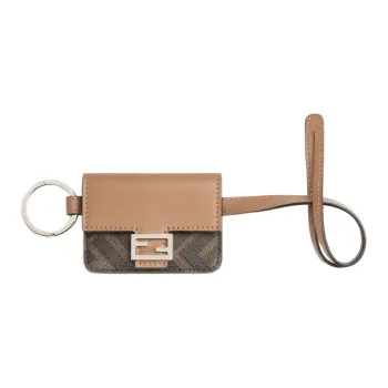 FENDI Baguette Calfskin Detail Coin Purse Men's Brown